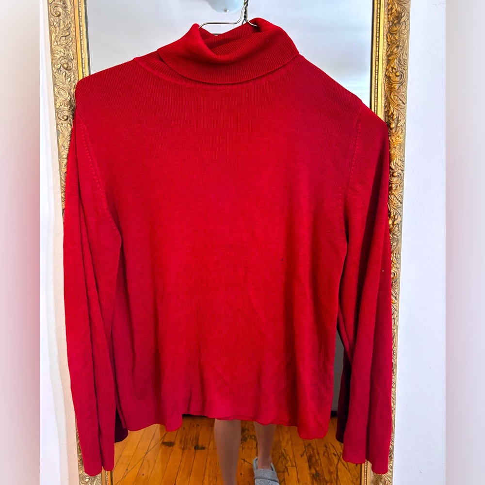 Carolyn Taylor- Essentials Red Flare Turtle Neck